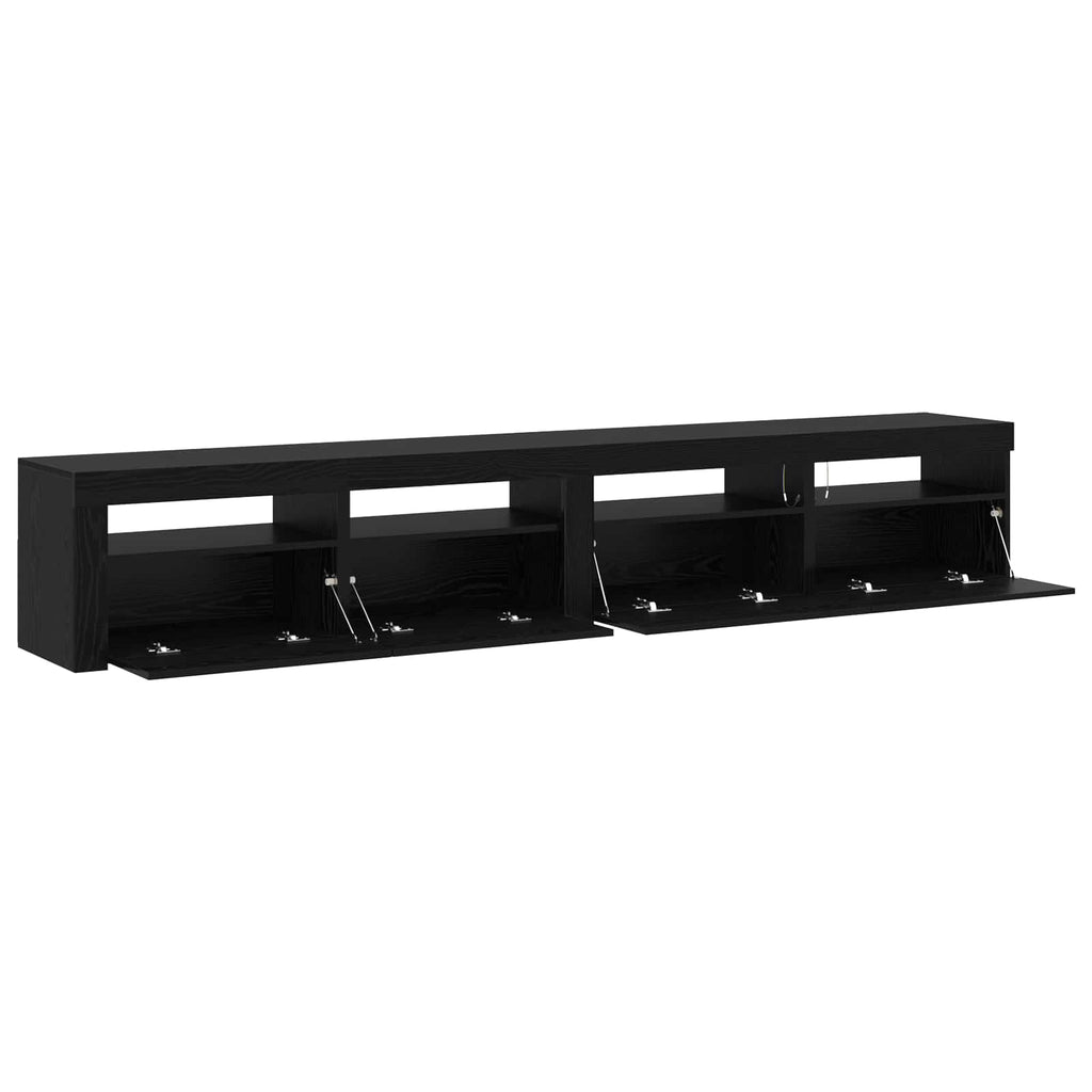 TV-Schrankset 3 pcs Schwarz Eichen-Optik 240 x 35 x 40 cm