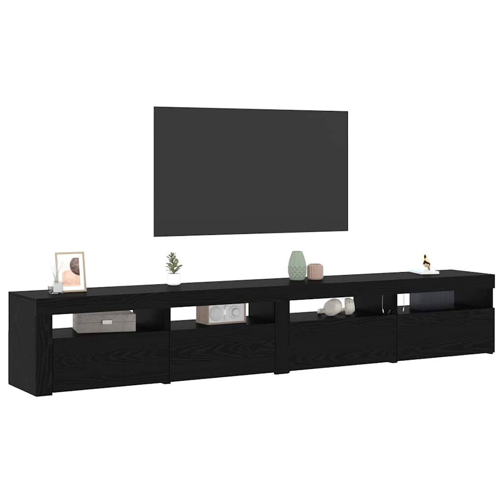 TV-Schrankset 3 pcs Schwarz Eichen-Optik 240 x 35 x 40 cm