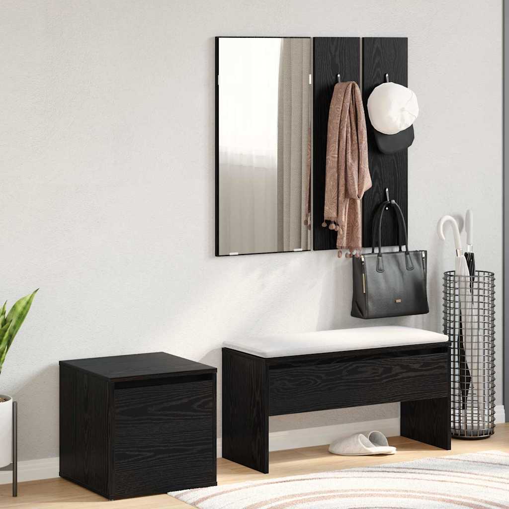Flurmöbel-Set 3 pcs Schwarz Eichen-Optik 80 x 31 x 40 cm