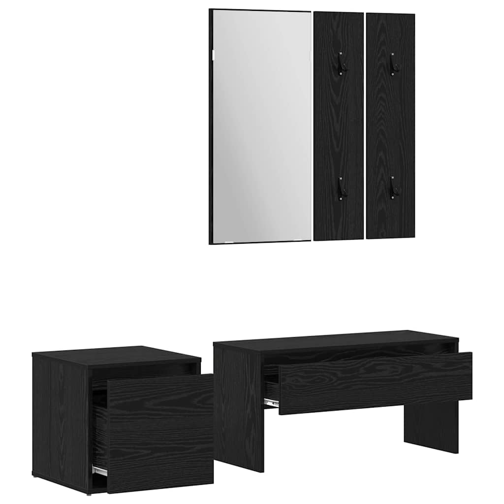 Flurmöbel-Set 3 pcs Schwarz Eichen-Optik 80 x 31 x 40 cm
