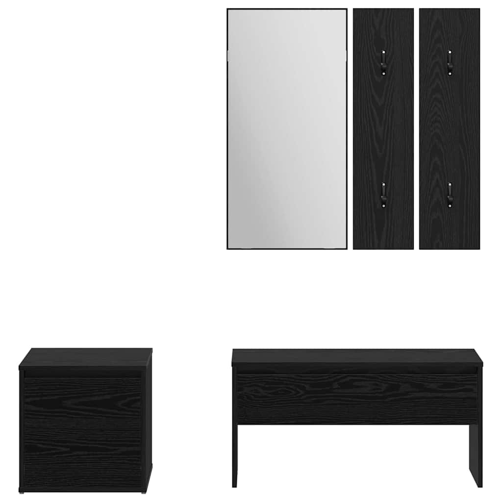 Flurmöbel-Set 3 pcs Schwarz Eichen-Optik 80 x 31 x 40 cm