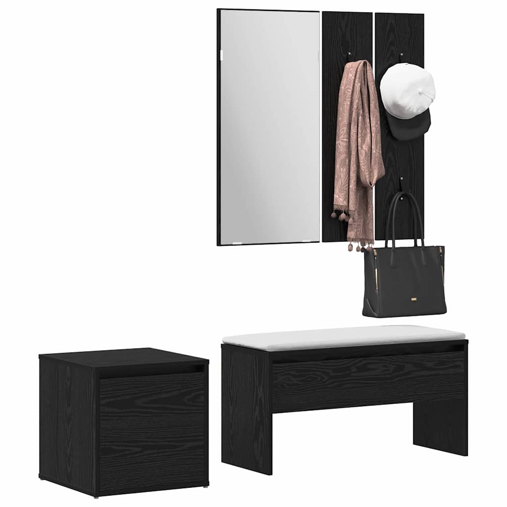Flurmöbel-Set 3 pcs Schwarz Eichen-Optik 80 x 31 x 40 cm