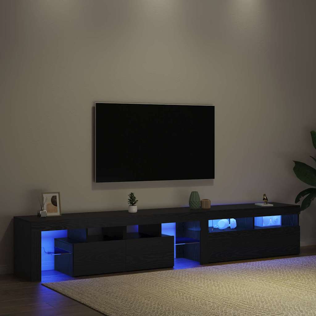 TV-Schränk 2 pcs Schwarz Eichen-Optik 230 x 36,5 x 40 cm