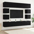 TV-Schrankset 8 pcs Schwarz Eichen-Optik Holzwerkstoff