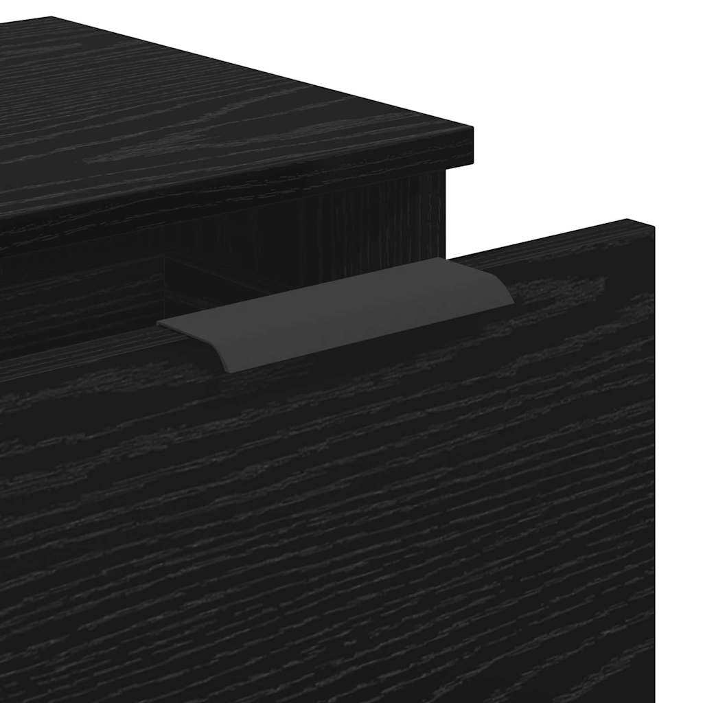 Sideboard 3 pcs Schwarz Eichen-Optik Holzwerkstoff