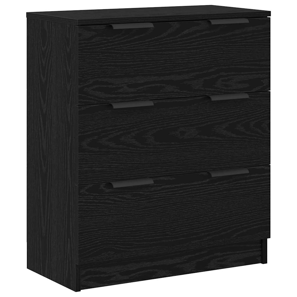 Sideboard 3 pcs Schwarz Eichen-Optik Holzwerkstoff