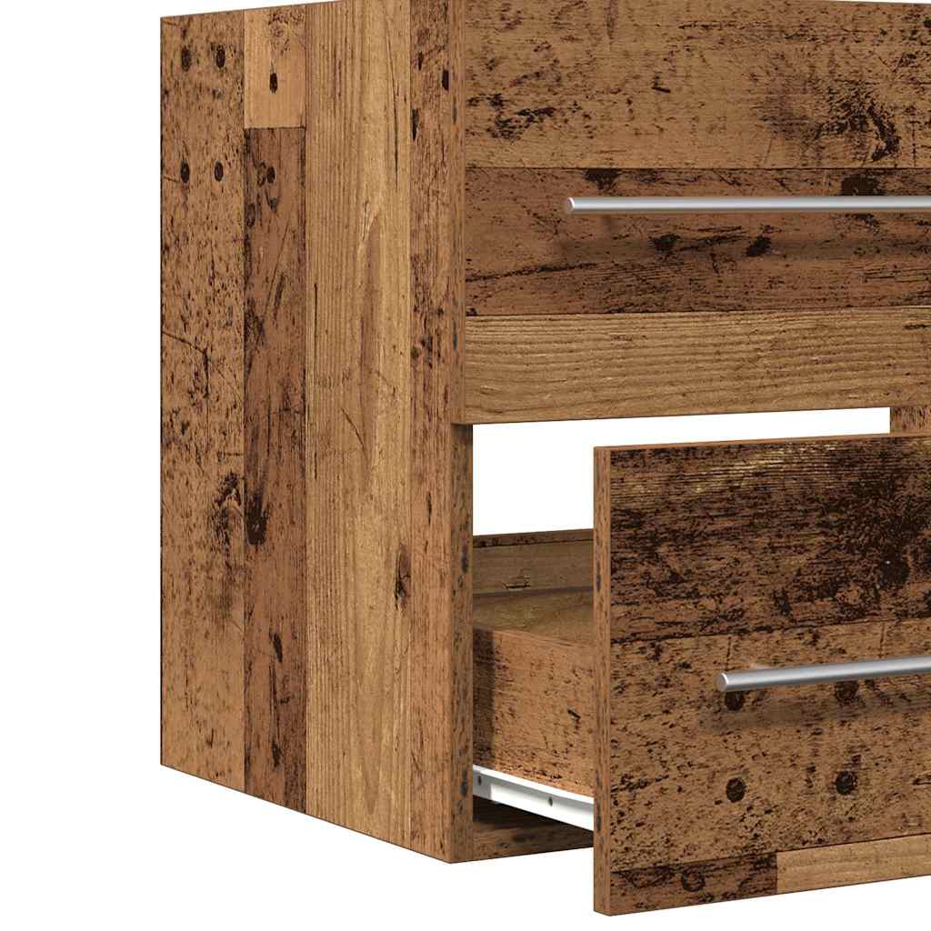 Waschbeckenschrank 2 pcs Altholz Engineered Holz und Keramik