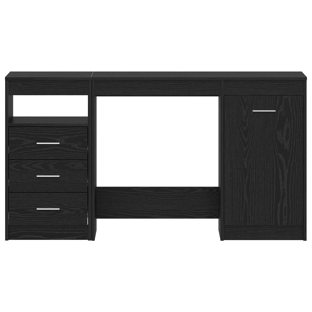 Schreibtisch 2 pcs Schwarz Eichen-Optik 140 x 50 x 76 cm