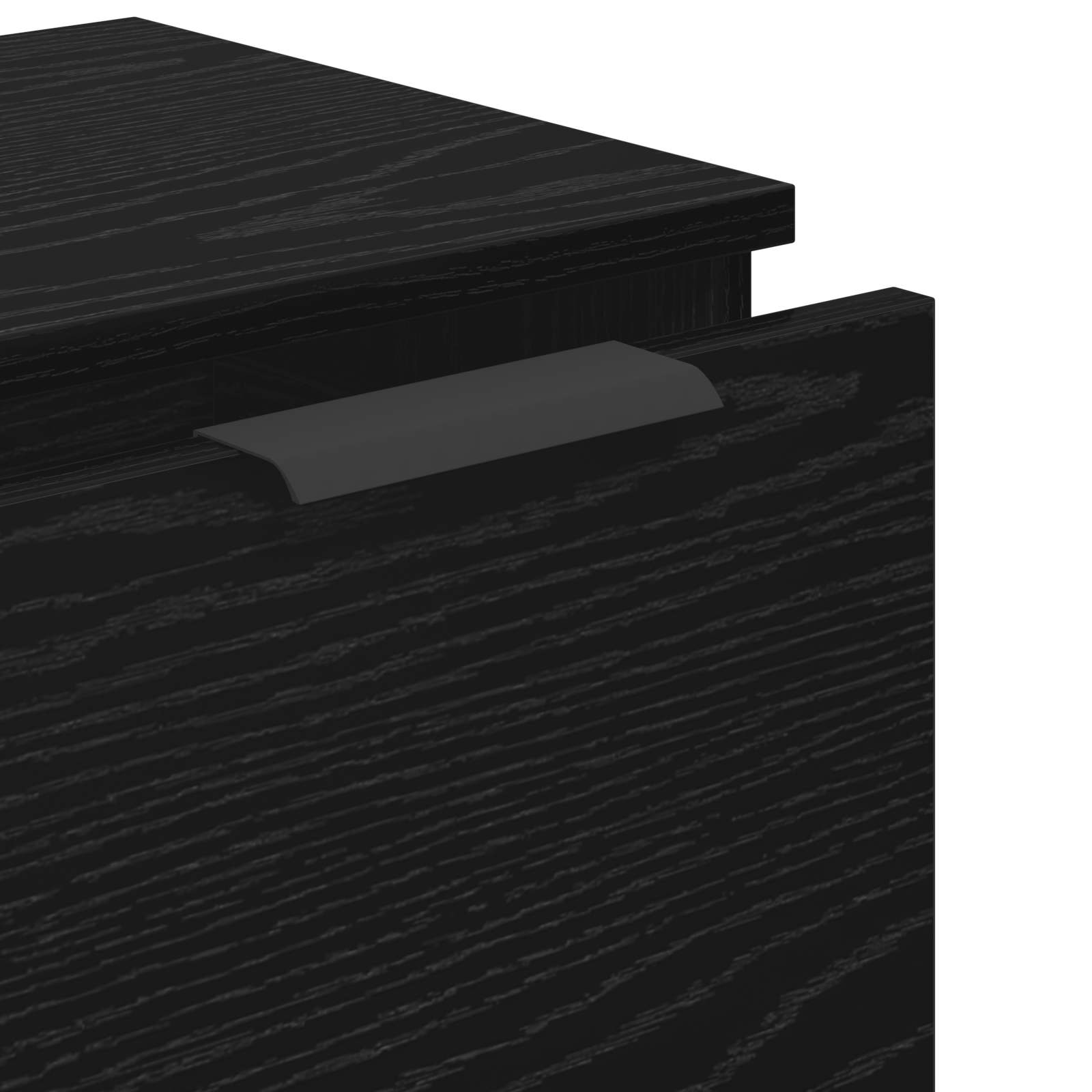 Sideboard 3 pcs Schwarz Eichen-Optik Holzwerkstoff