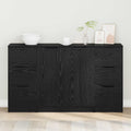 Sideboard 3 pcs Schwarz Eichen-Optik Holzwerkstoff