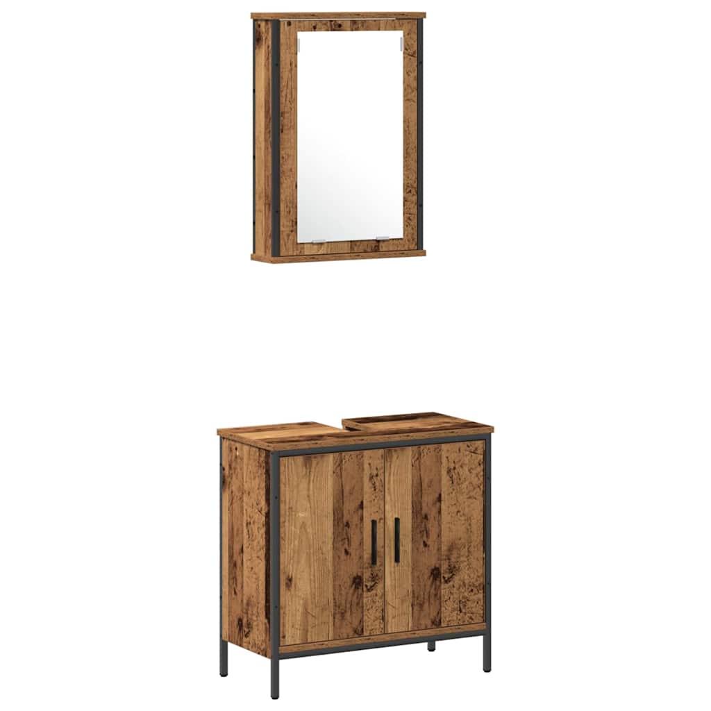Badezimmer Waschbeckenmöbel mit Regal 3 pcs Braun Holzwerkstoff