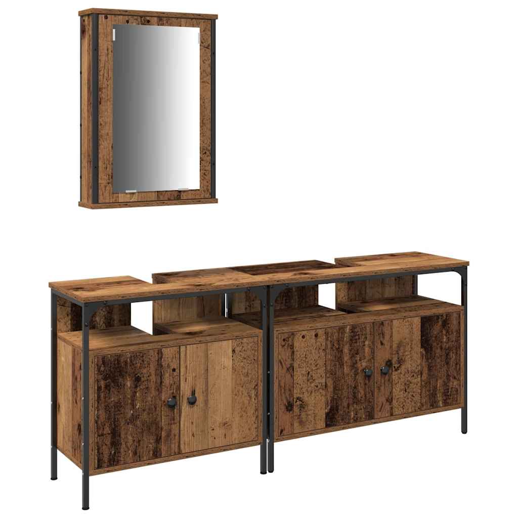 Badezimmer Waschbeckenmöbel mit Regal 3 pcs Braun Holzwerkstoff