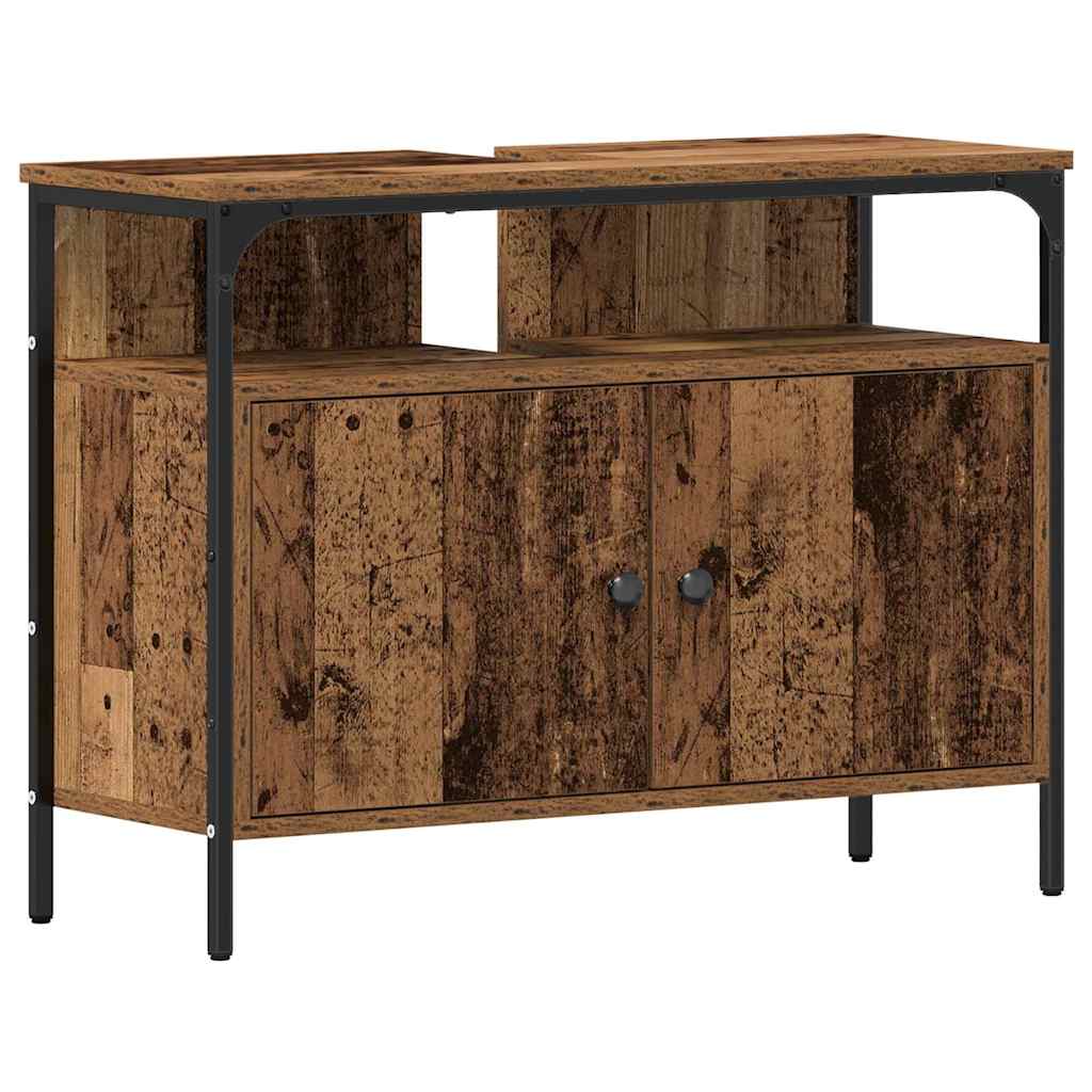Badezimmer Waschbeckenmöbel mit Regal 3 pcs Braun Holzwerkstoff