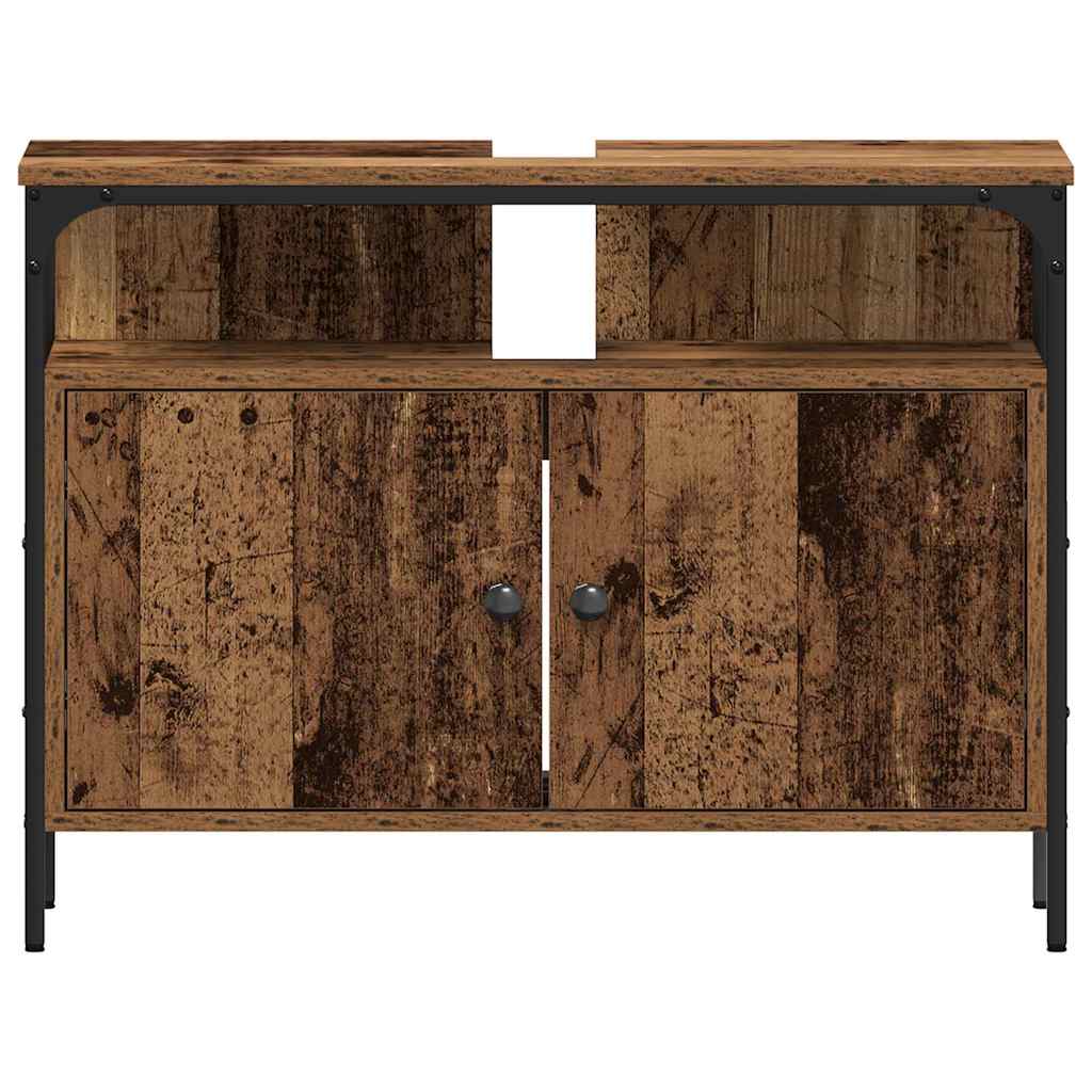 Badezimmer Waschbeckenmöbel mit Regal 3 pcs Braun Holzwerkstoff