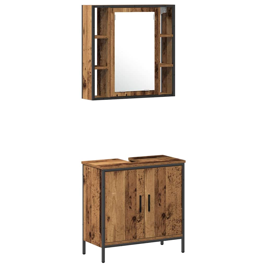 Badezimmer Waschbeckenmöbel mit Regal 3 pcs Braun Holzwerkstoff