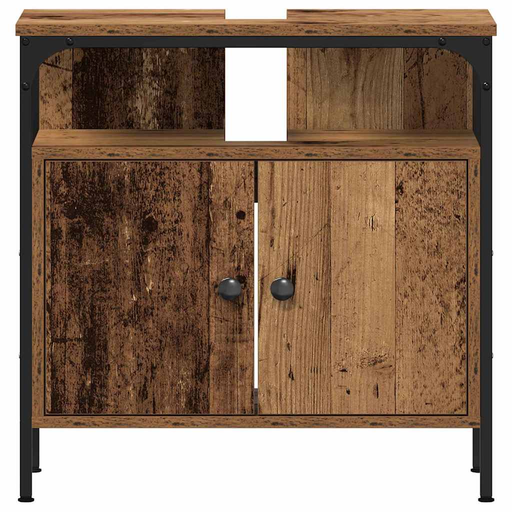 Badezimmermöbel Set mit Regal 3 pcs Altholz Holzwerkstoff