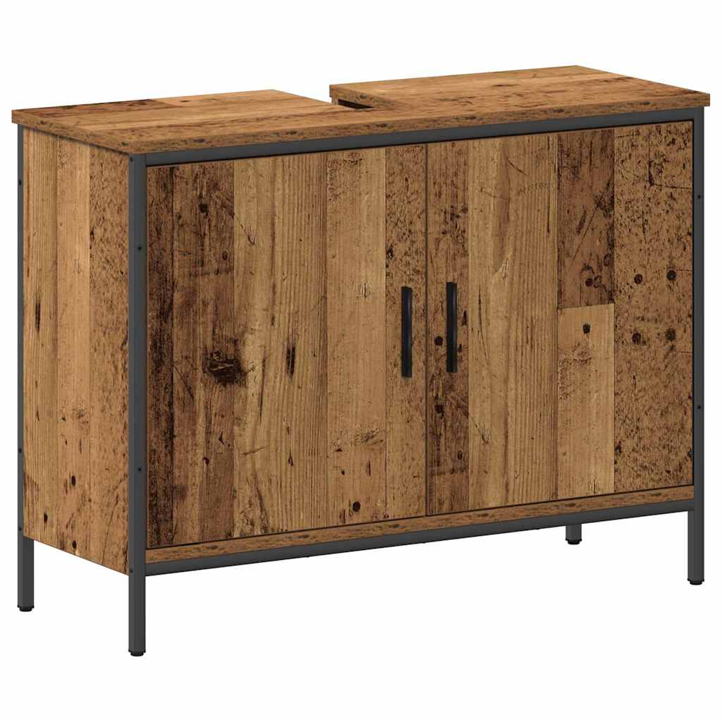 Badezimmermöbel-Set mit Regal mit Tür 3 pcs Braun Holzwerkstoff