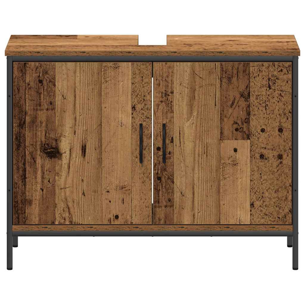 Badezimmermöbel-Set mit Regal mit Tür 3 pcs Braun Holzwerkstoff
