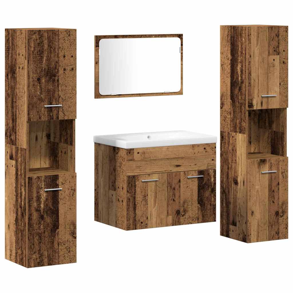 Aufbewahrungsset Wandmontiert 4 pcs Holzwerkstoff