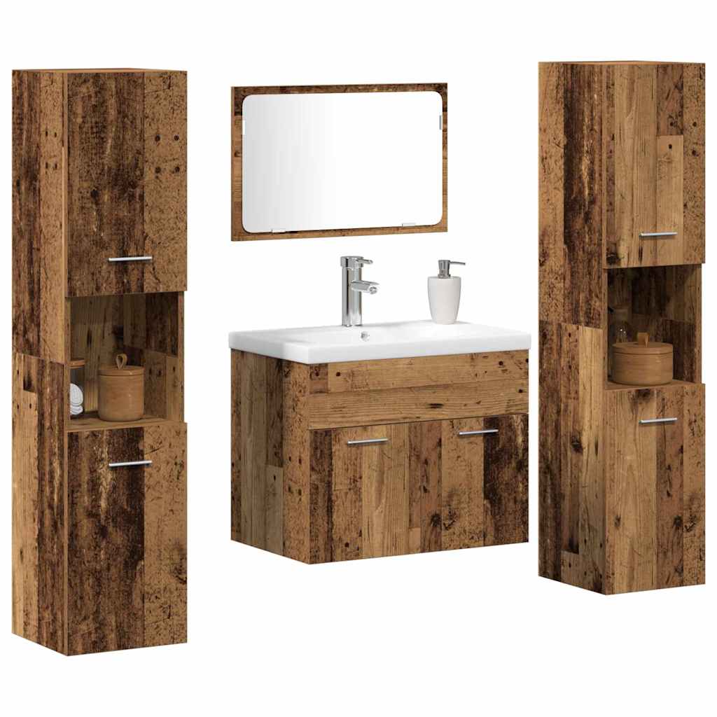 Aufbewahrungsset Wandmontiert 4 pcs Holzwerkstoff