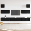 TV-Schrankset 7 pcs Schwarz Eichen-Optik 100 x 30 x 30 cm