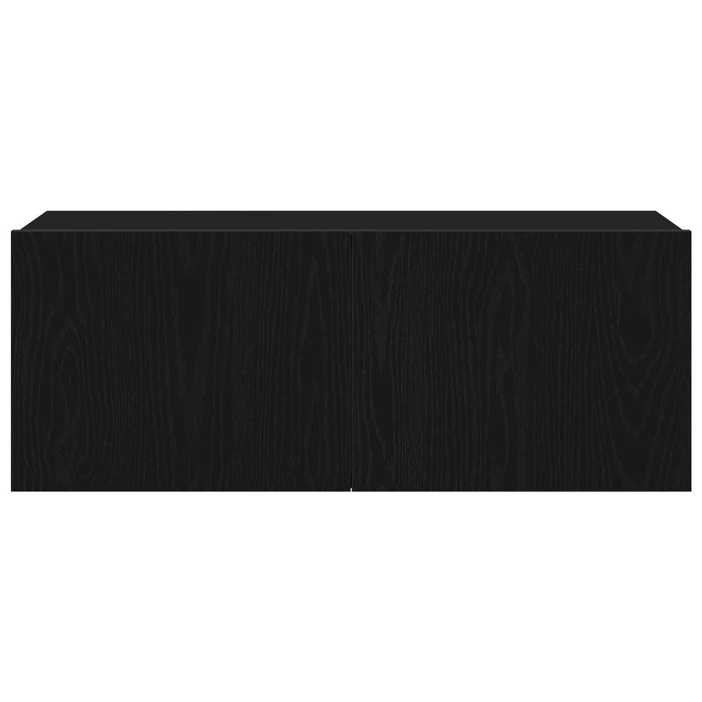 TV-Schrankset 7 pcs Schwarz Eichen-Optik 100 x 30 x 30 cm