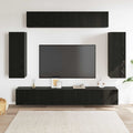 TV-Schrankset 6 pcs Schwarz Eichen-Optik 100 x 30 x 30 cm