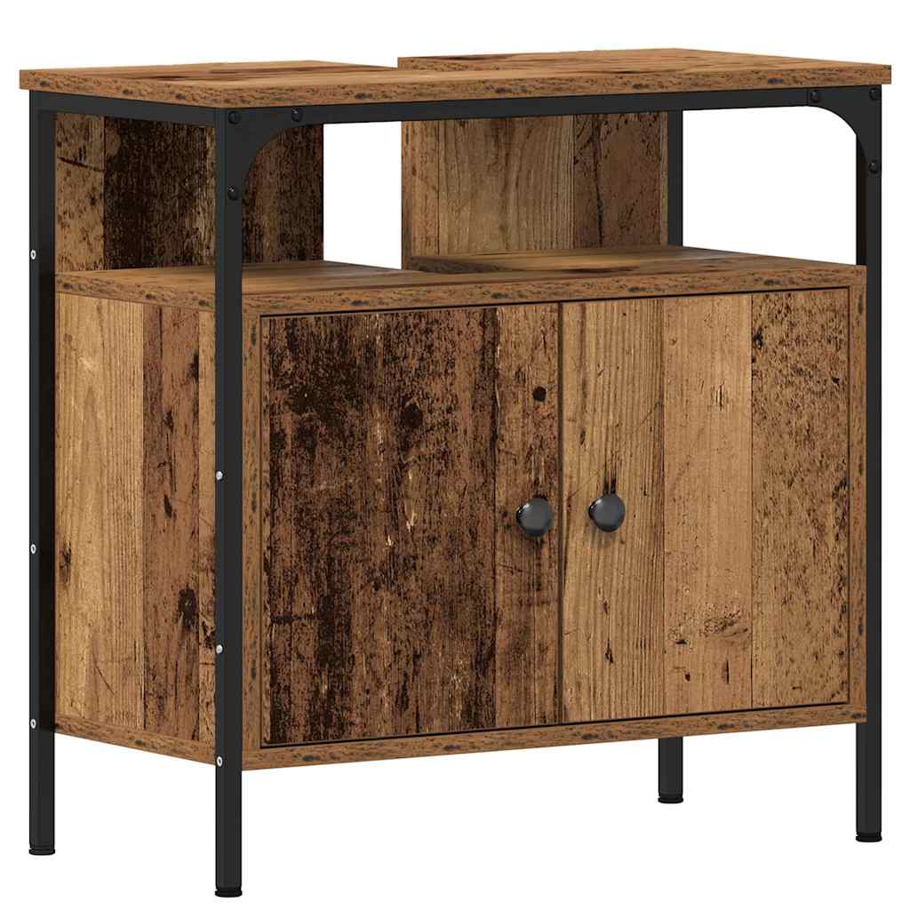 Badezimmermöbel-Set mit Regal 4 pcs Altholz Holzwerkstoff
