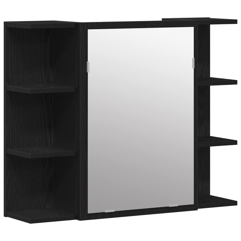 Badezimmermöbel-Set mit Regal 3 pcs Schwarz 30 x 30 x 99,5 cm