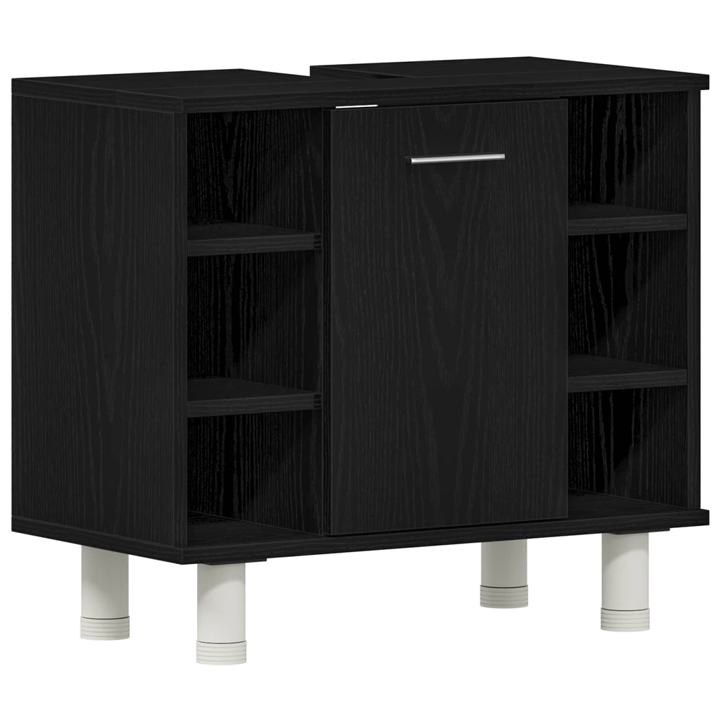 Badezimmermöbel-Set mit Regal 3 pcs Schwarz 30 x 30 x 99,5 cm