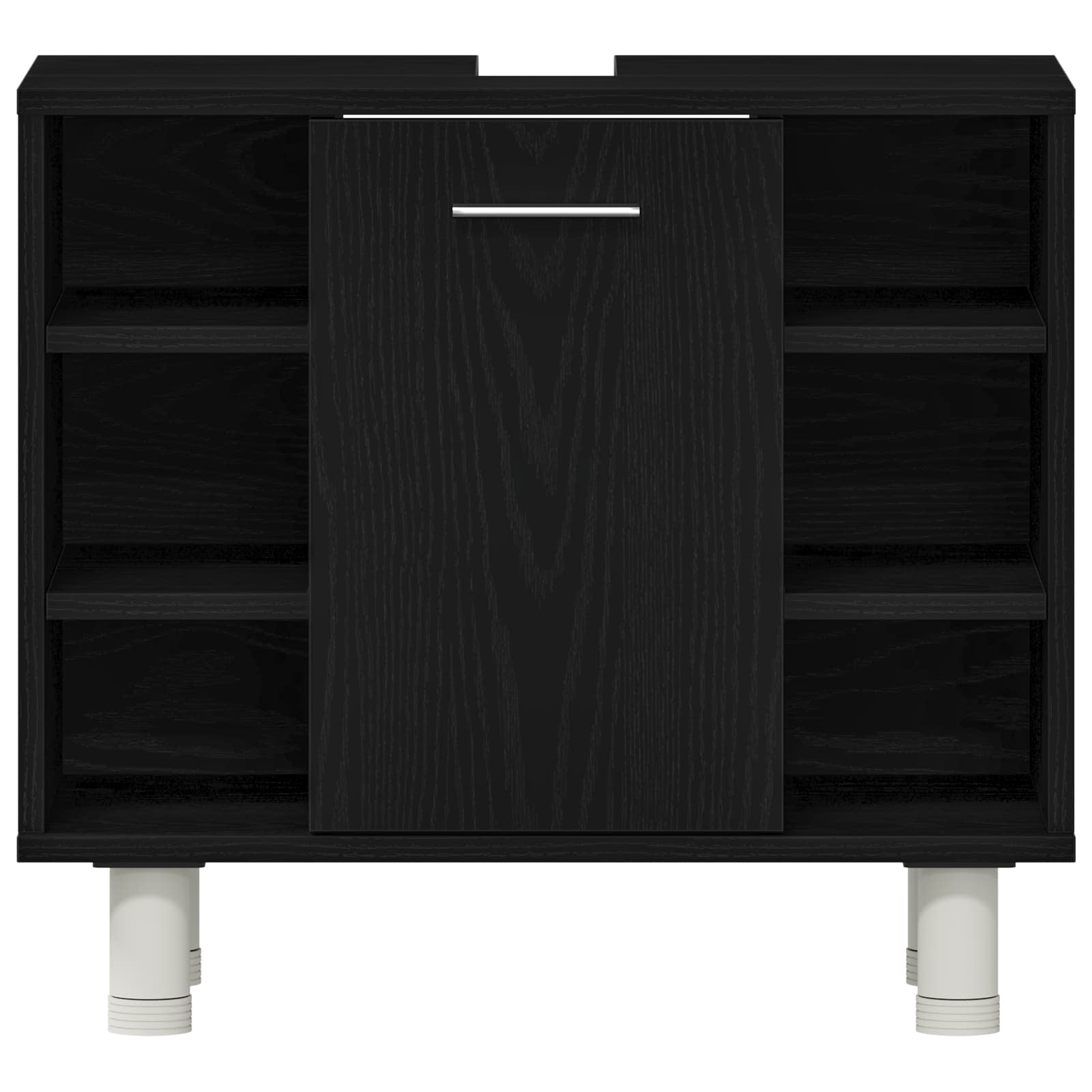 Badezimmermöbel-Set mit Regal 3 pcs Schwarz 30 x 30 x 179,5 cm