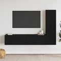 TV-Schrankset 4 pcs Schwarz Eichen-Optik 130,5 x 30 x 140 cm