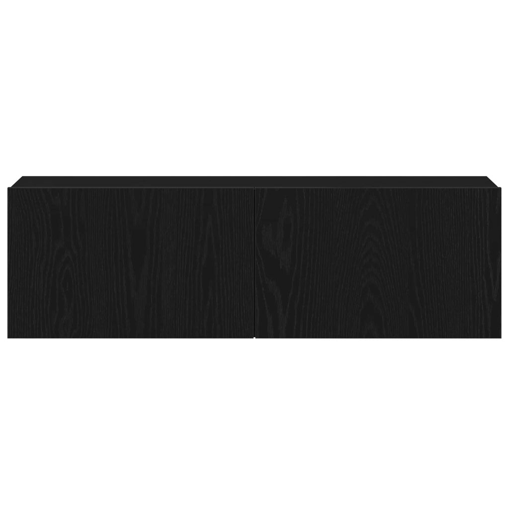 TV-Schrankset 4 pcs Schwarz Eichen-Optik 130,5 x 30 x 140 cm