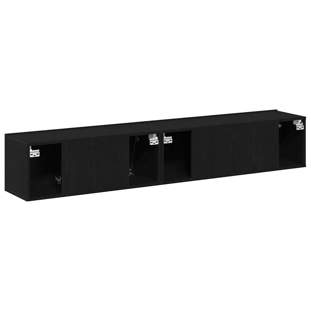TV-Schrankset 2 pcs Schwarz Eichen-Optik Holzwerkstoff
