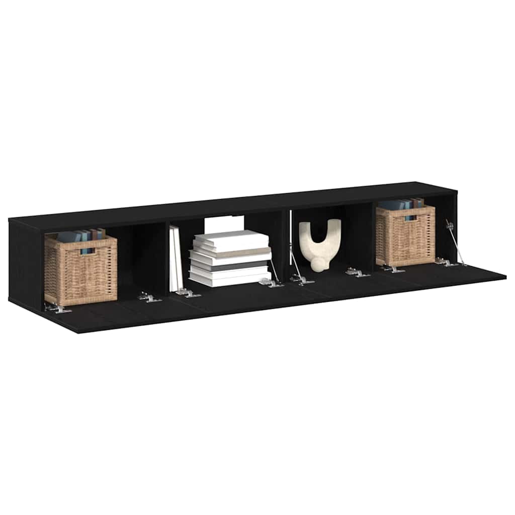TV-Schrankset 2 pcs Schwarz Eichen-Optik Holzwerkstoff