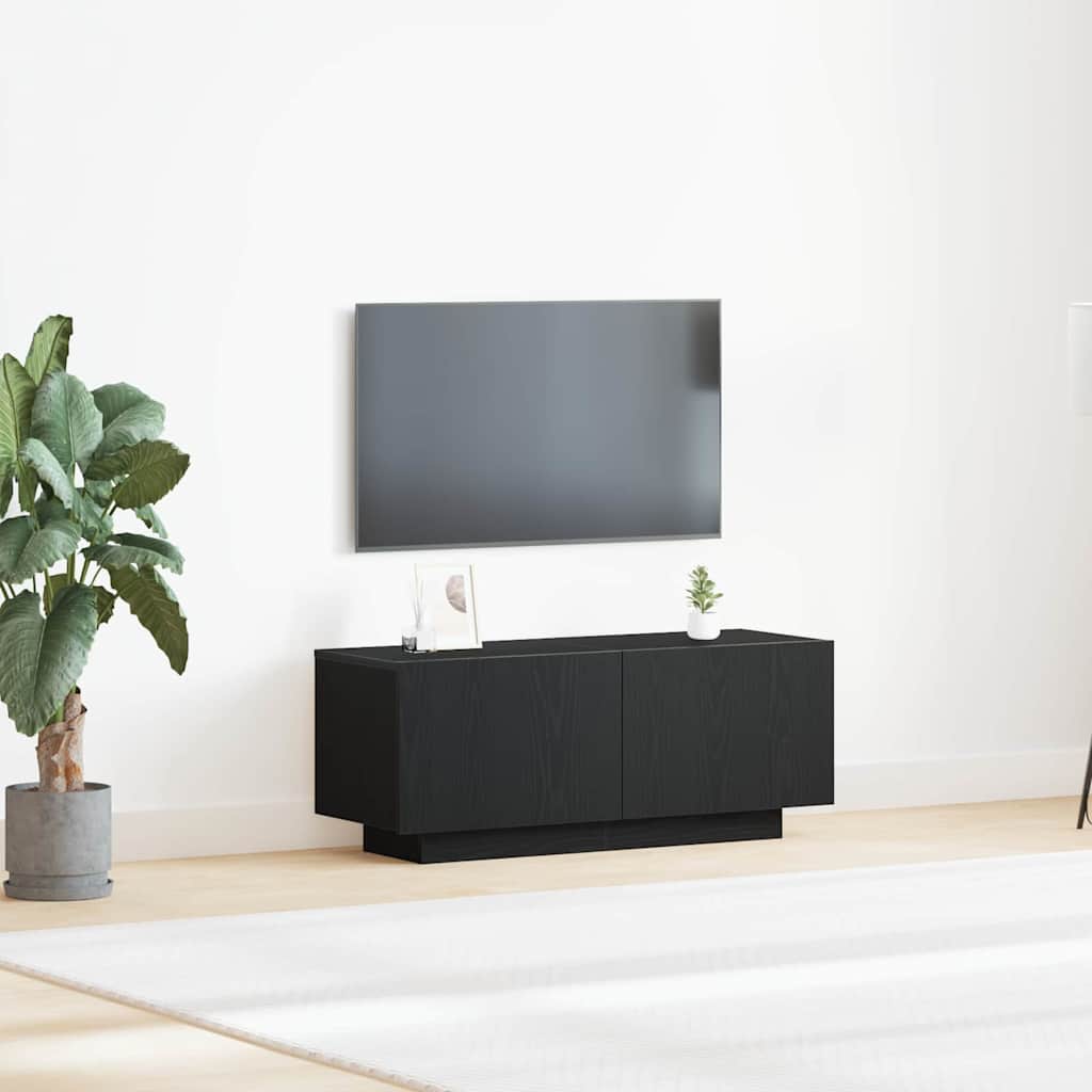 TV-Schränk Schwarz Eichen-Optik 100 x 35 x 40 cm Holzwerkstoff