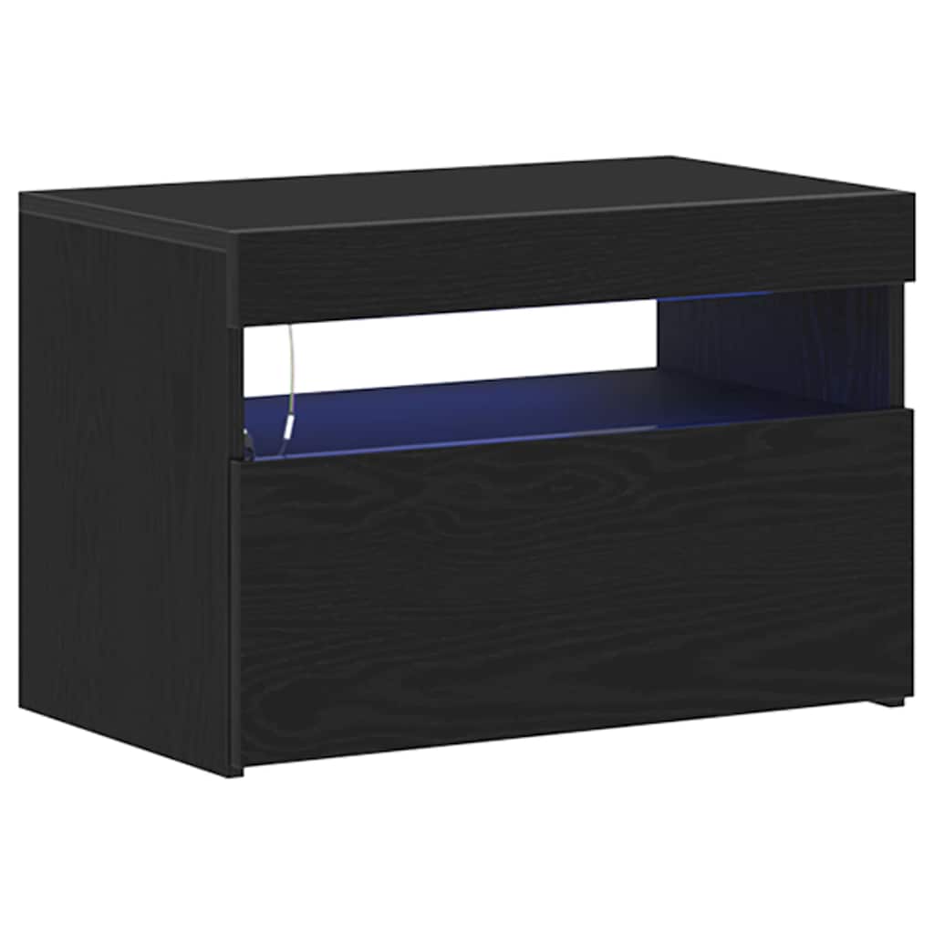 Nachttisch Schwarz Eichen-Optik 60 x 35 x 40 cm Holzwerkstoff