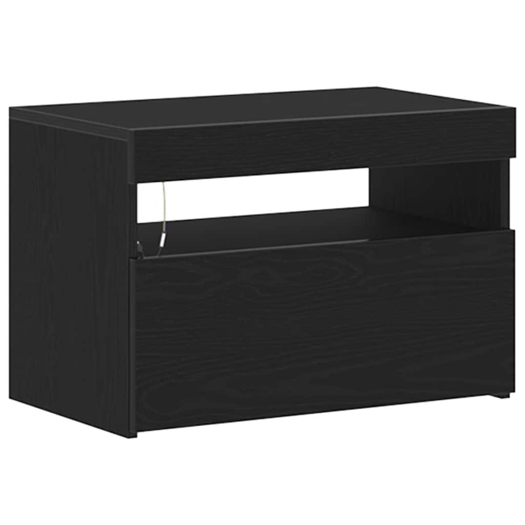 Nachttisch Schwarz Eichen-Optik 60 x 35 x 40 cm Holzwerkstoff