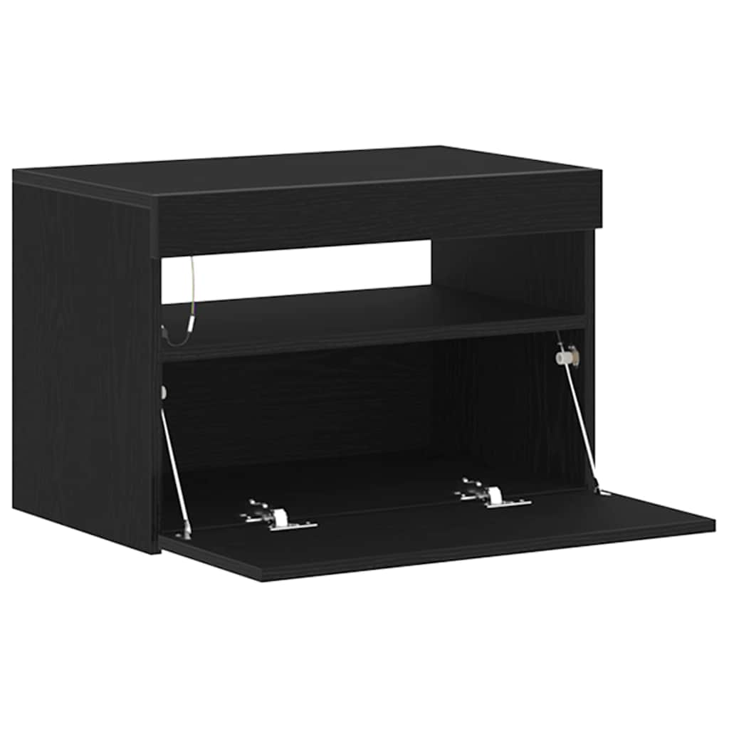 Nachttisch Schwarz Eichen-Optik 60 x 35 x 40 cm Holzwerkstoff