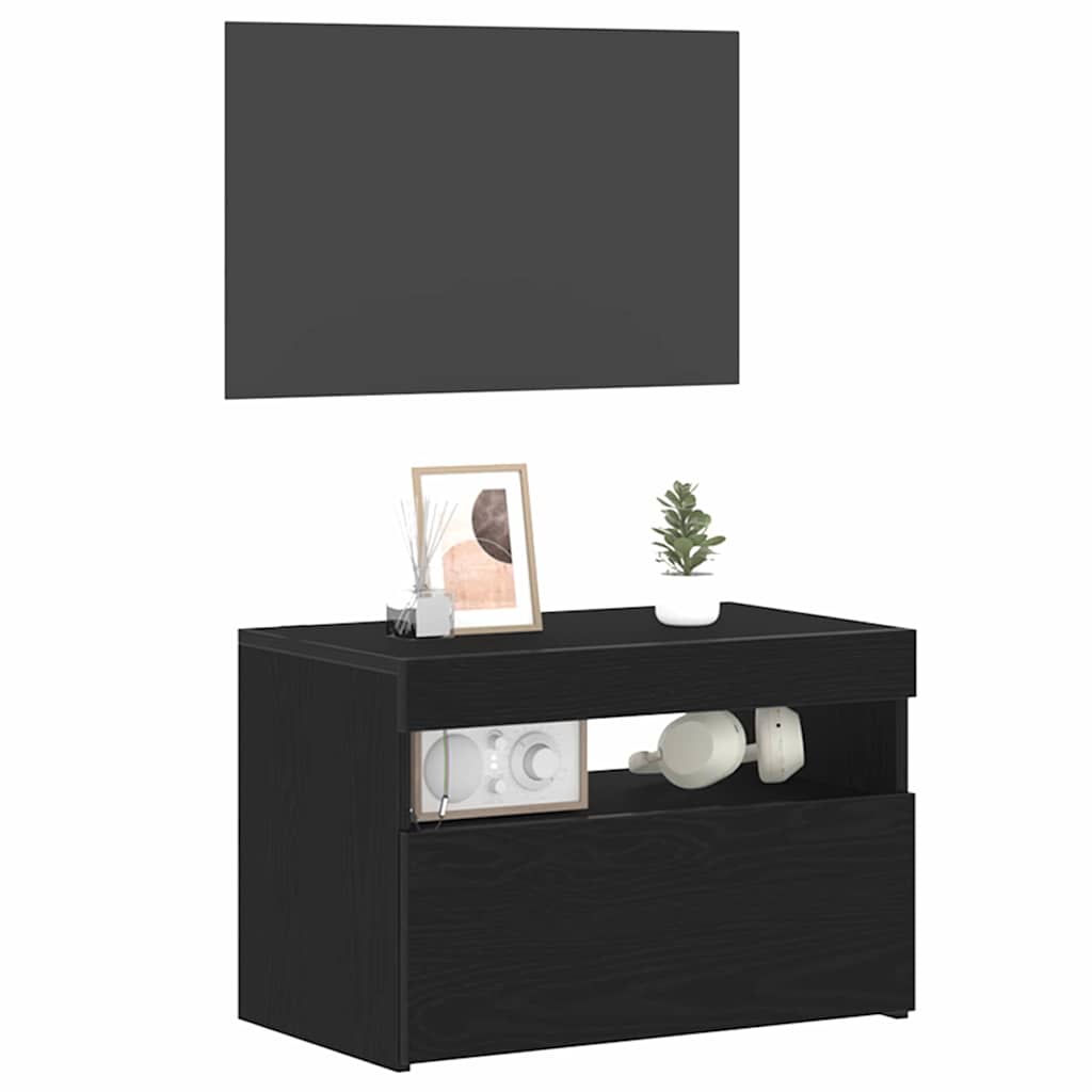 Nachttisch Schwarz Eichen-Optik 60 x 35 x 40 cm Holzwerkstoff