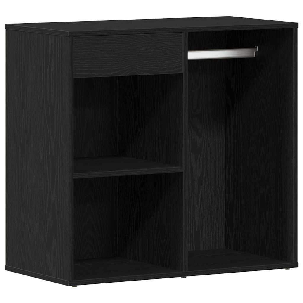 Schminktischset mit LED mit Regal 4 pcs Schwarz Eichen-Optik