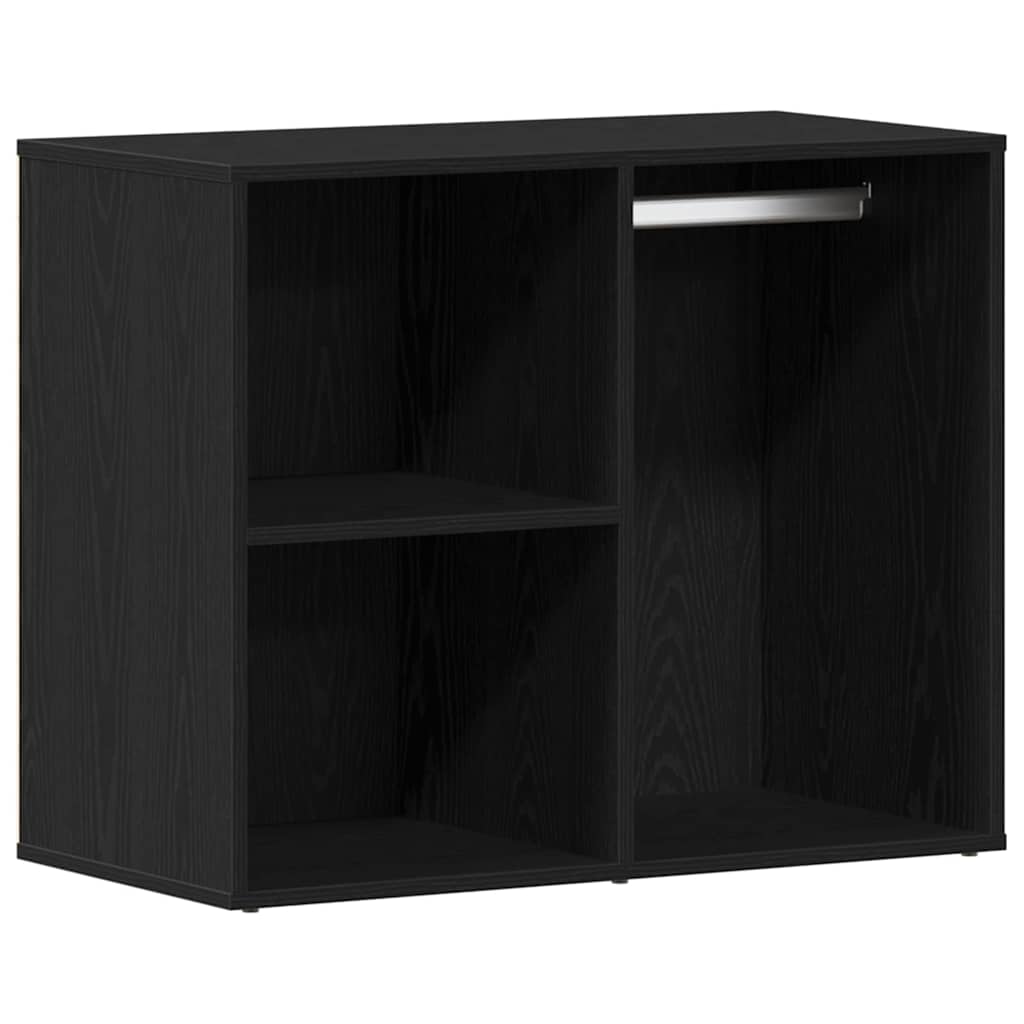 Schminktischset mit LED mit Regal 4 pcs Schwarz Eichen-Optik