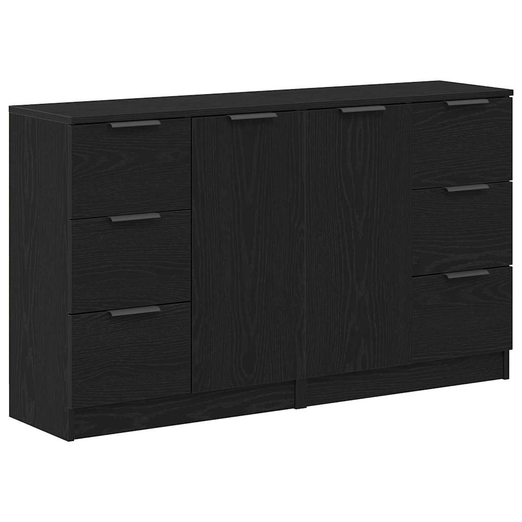 Sideboard Schwarz Eichen-Optik 120 x 30 x 70 cm Holzwerkstoff