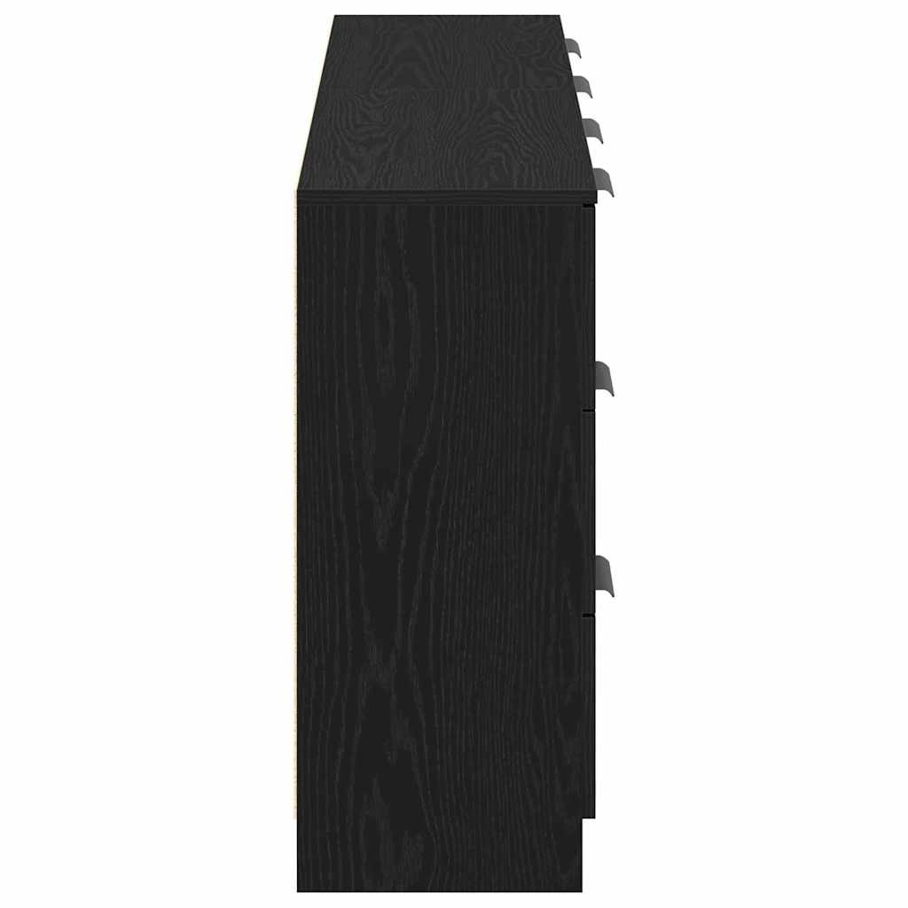 Sideboard Schwarz Eichen-Optik 120 x 30 x 70 cm Holzwerkstoff