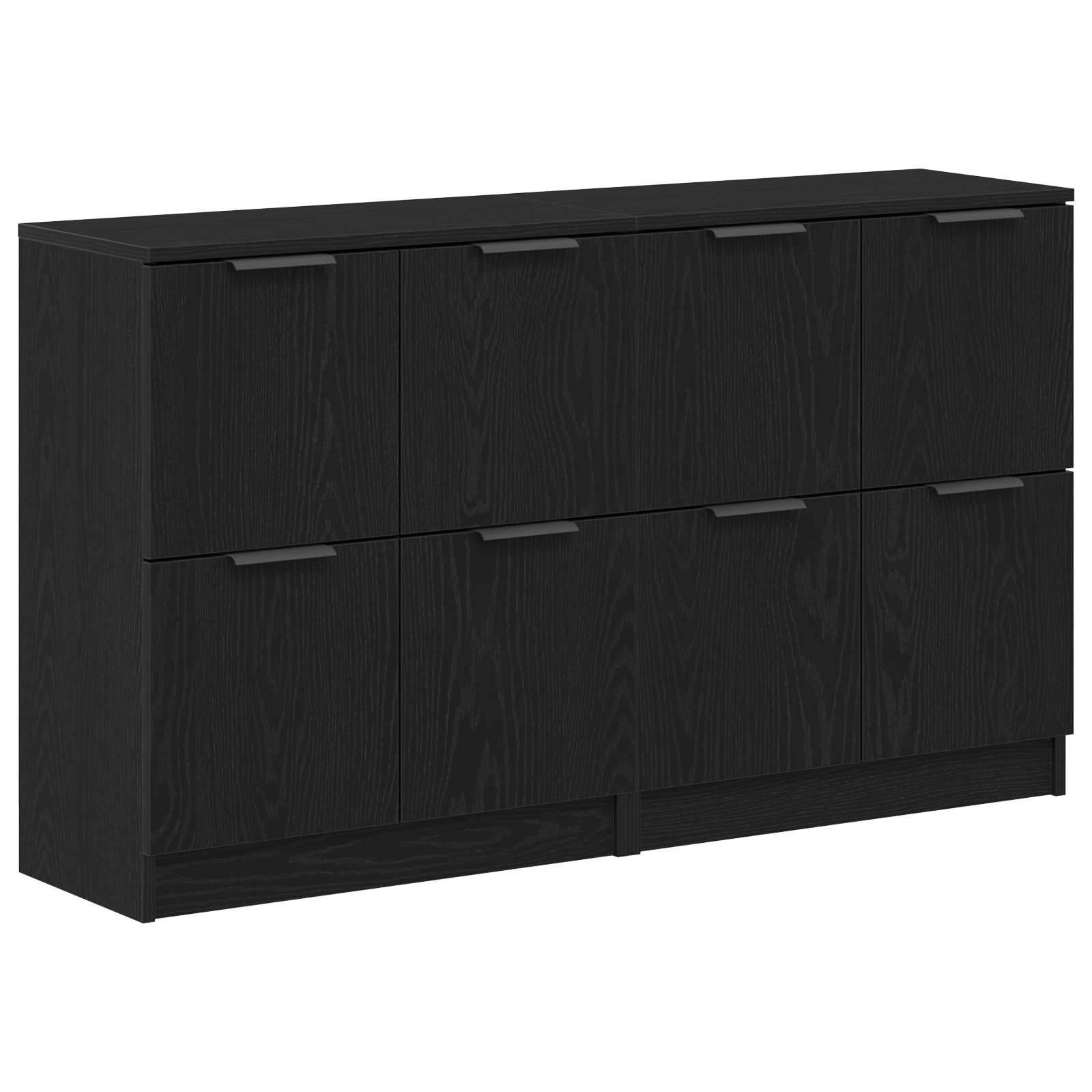 Sideboard 2 pcs Schwarz Eichen-Optik 60 x 30 x 70 cm