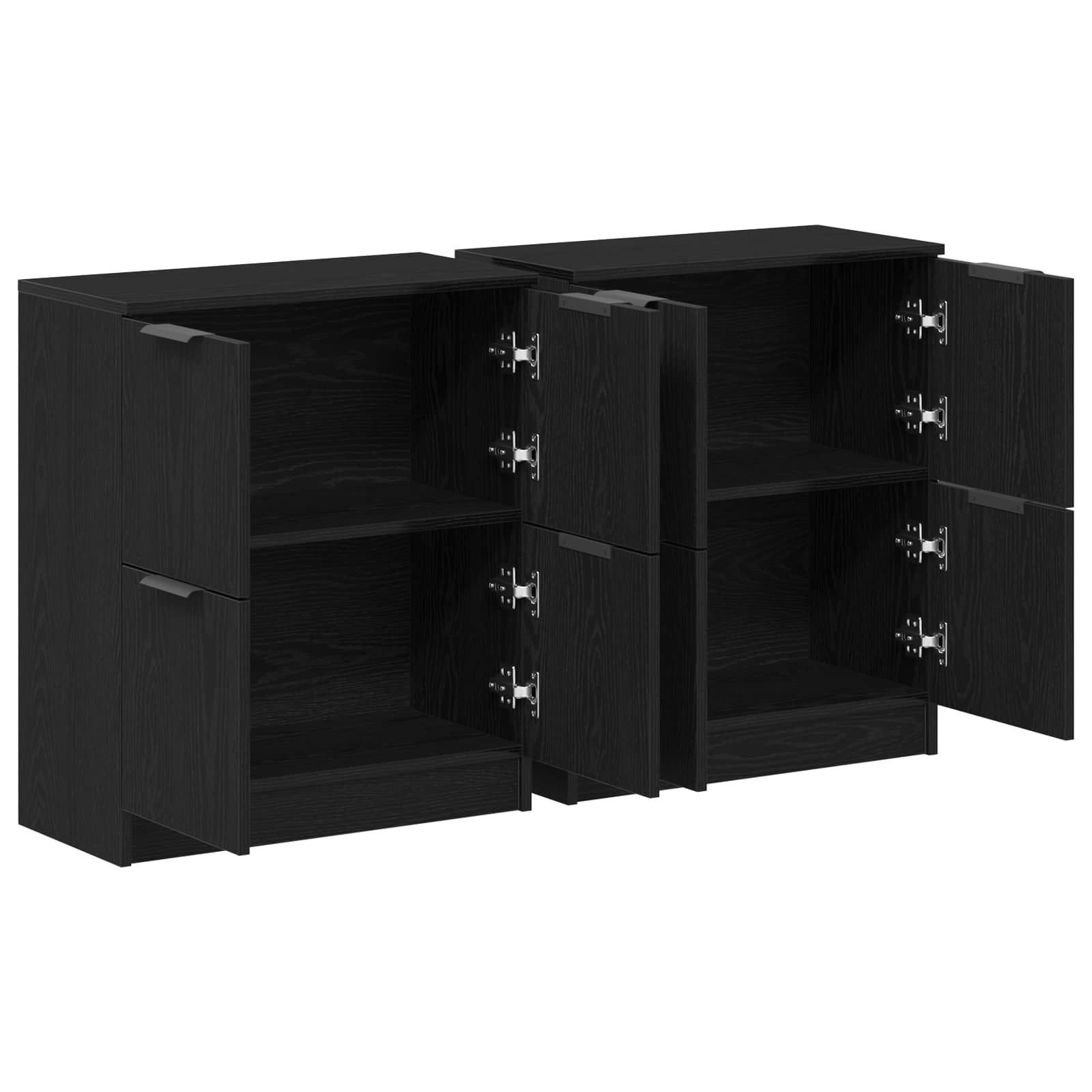 Sideboard 2 pcs Schwarz Eichen-Optik 60 x 30 x 70 cm