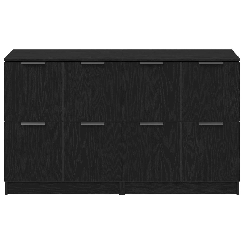 Sideboard 2 pcs Schwarz Eichen-Optik 60 x 30 x 70 cm