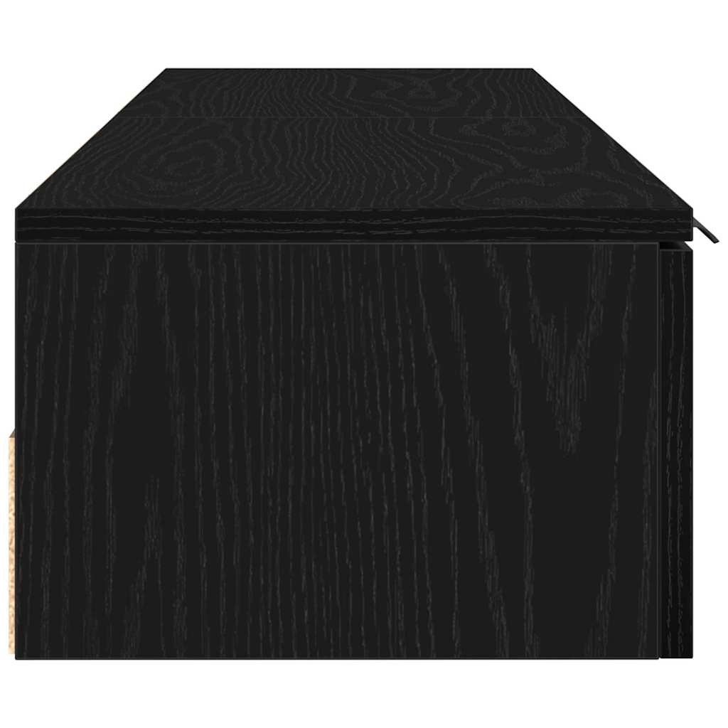 Wandmontierter Schrank 2 pcs Schwarz Eichen-Optik Holzwerkstoff