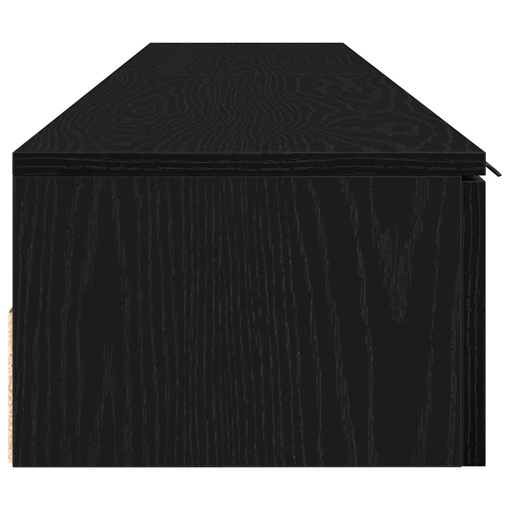 Wandmontierter Schrank 2 pcs Schwarz Eichen-Optik Holzwerkstoff