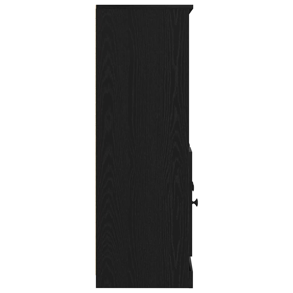 Highboard Schwarz Eichen-Optik 132 x 35,5 x 103,5 cm